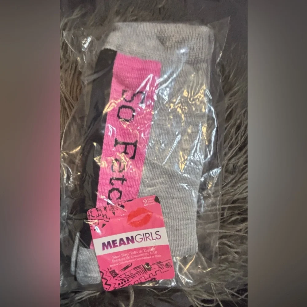 Two Pack of Mean Girls 'So Fetch' Socks(Size 4-10)